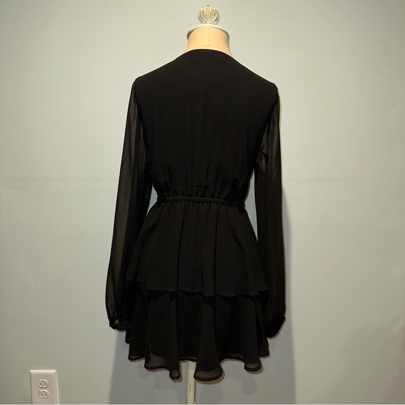 Majorelle Berkshire Black Tiered Long Sleeve Dress - Picture 5 of 6
